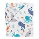 preview thumbnail 3 of 2, Bedtime Originals Whales Tale White/Blue Ocean/Nautical Baby Fitted Crib Sheet