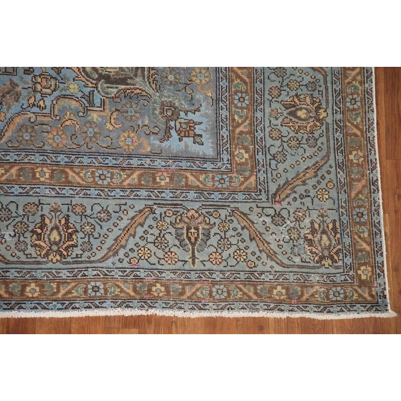 Traditional Tabriz Persian Vintage Rug Hand-knotted Wool Carpet - 7'8" x 11'5"