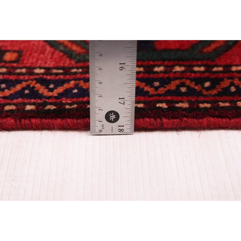 ECARPETGALLERY Hand-knotted Anatolian Dark Red Wool Rug - 3'7 x 7'0