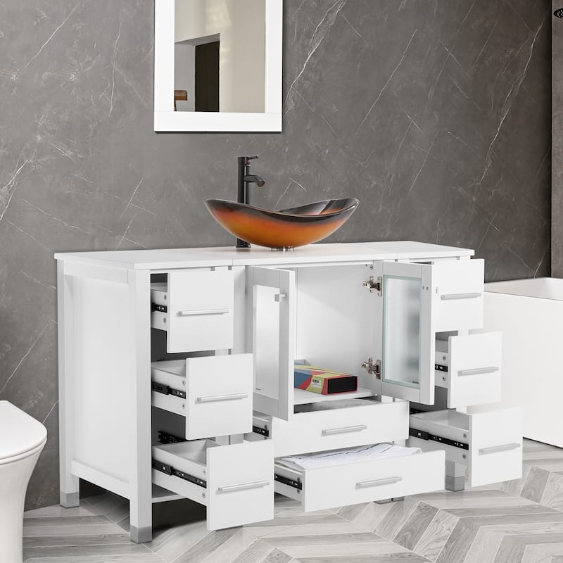 48" Bathroom Vanity with Sink Set Side Cabinet Combo