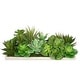 preview thumbnail 7 of 10, Faux Succulent Garden in Wood Washed Ledge Planter