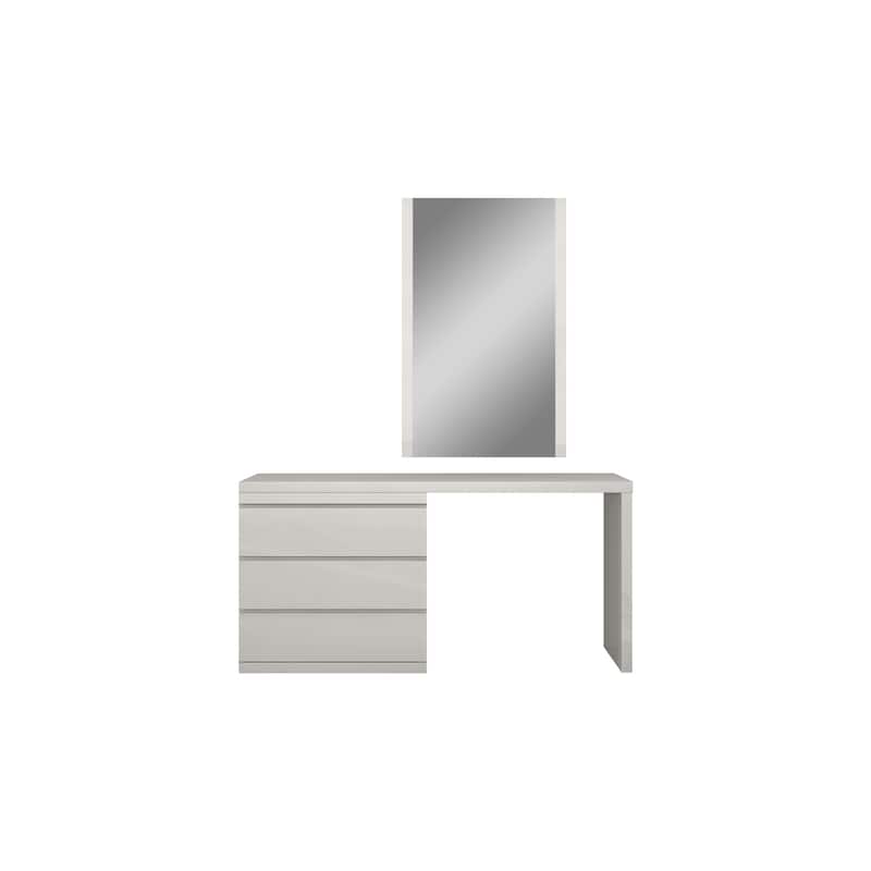 Farmhouse Dresser Single Drawer, Light Grey High Gloss Finish, Full Extension Runners