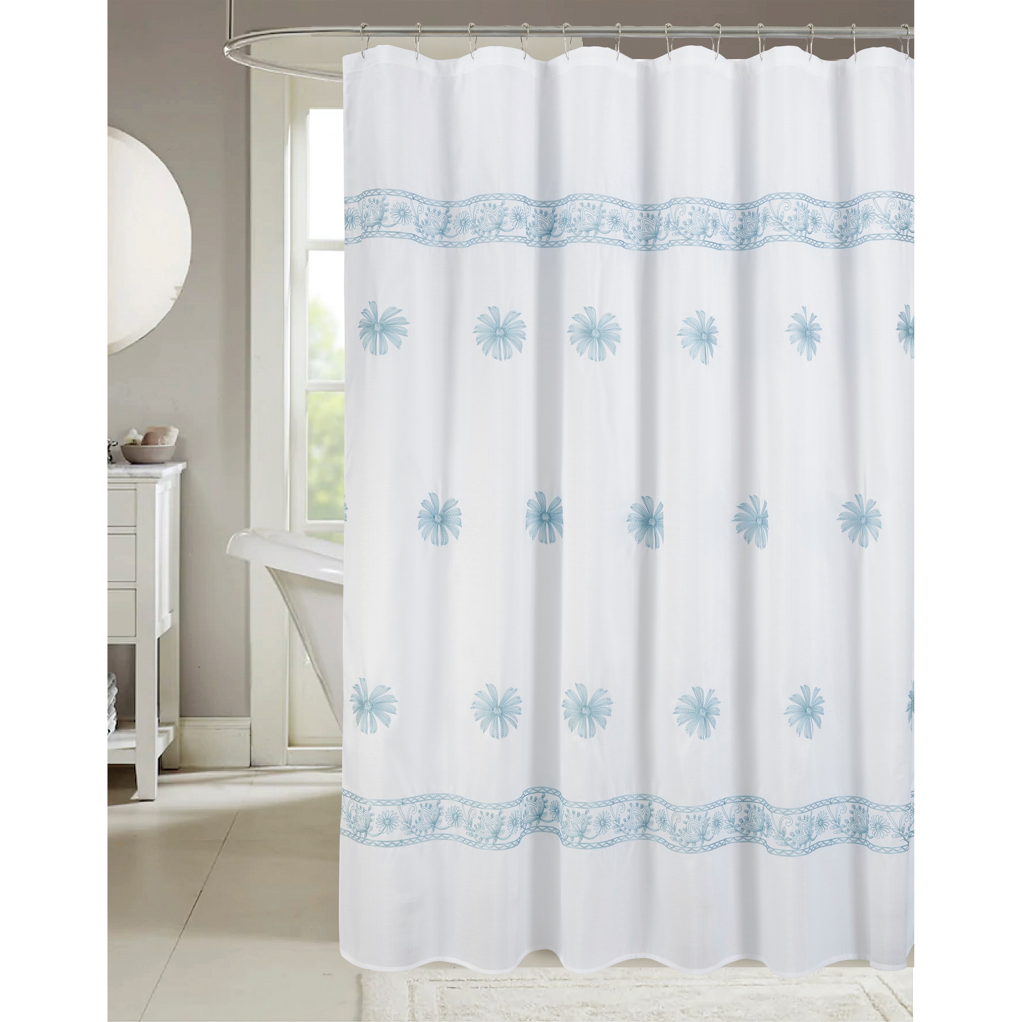 Embroidered shower curtain new arrivals