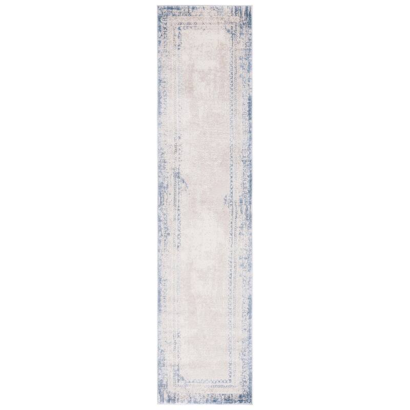 SAFAVIEH Prestige Katharina Contemporary Rug - 2'3" x 8' Runner - Beige/Blue