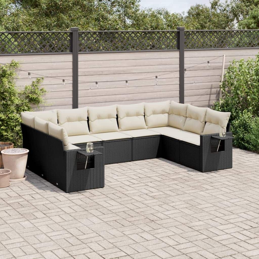 vidaXL Garden Sofa Set Black