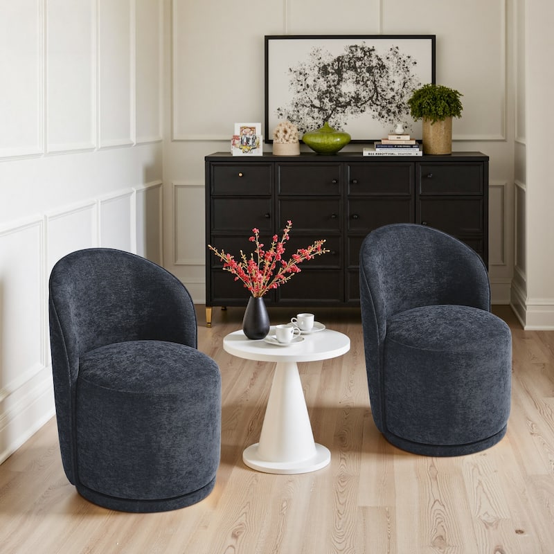 Modern Armless 360-Degree Swivel Dining Chair Barrel Chair