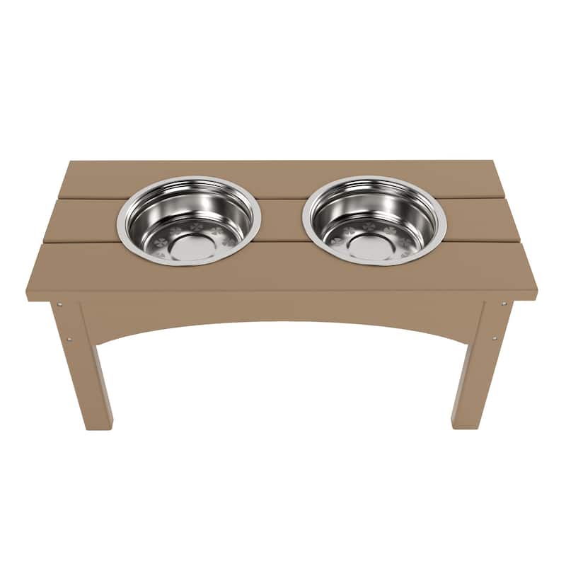 Polytrends Elevated Pet Feeder with Stainless Steel Bowls - N/A