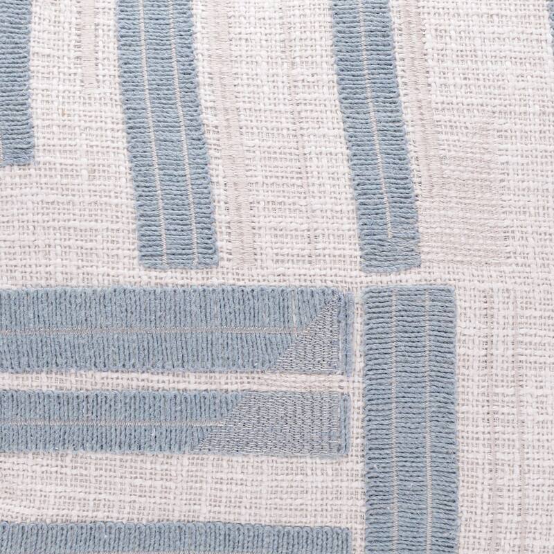Handwoven Striped Square Throw Pillow Cover - 20" - Beige and Blue