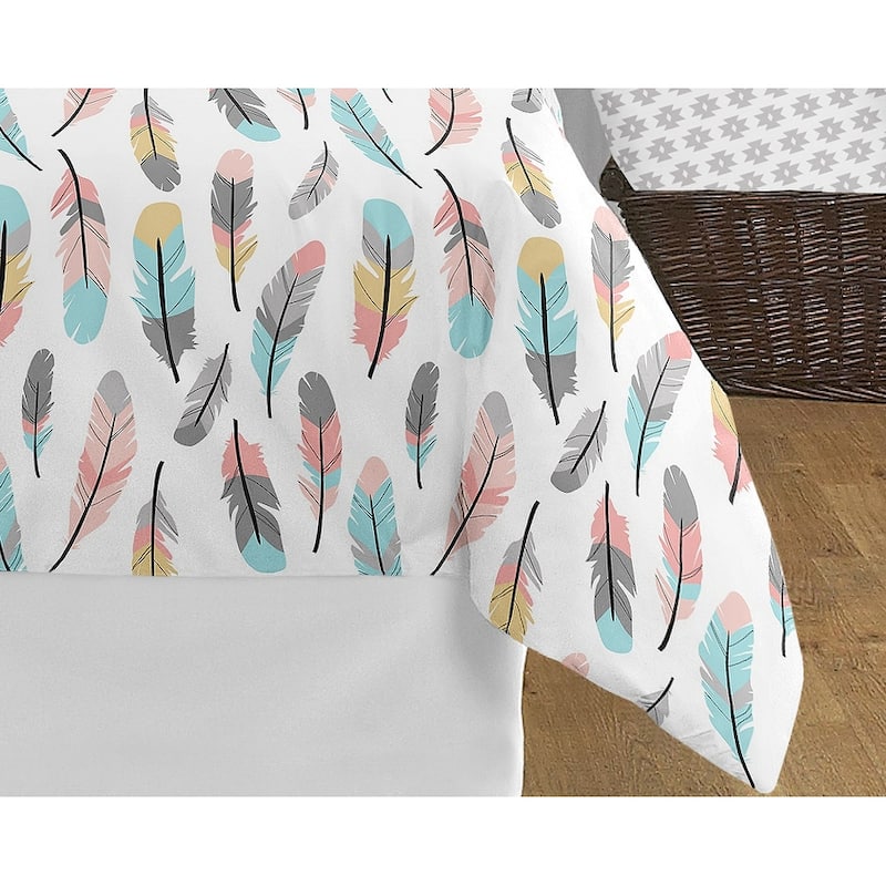 Sweet Jojo Designs Feather Collection 3-piece Full/Queen Comforter Set
