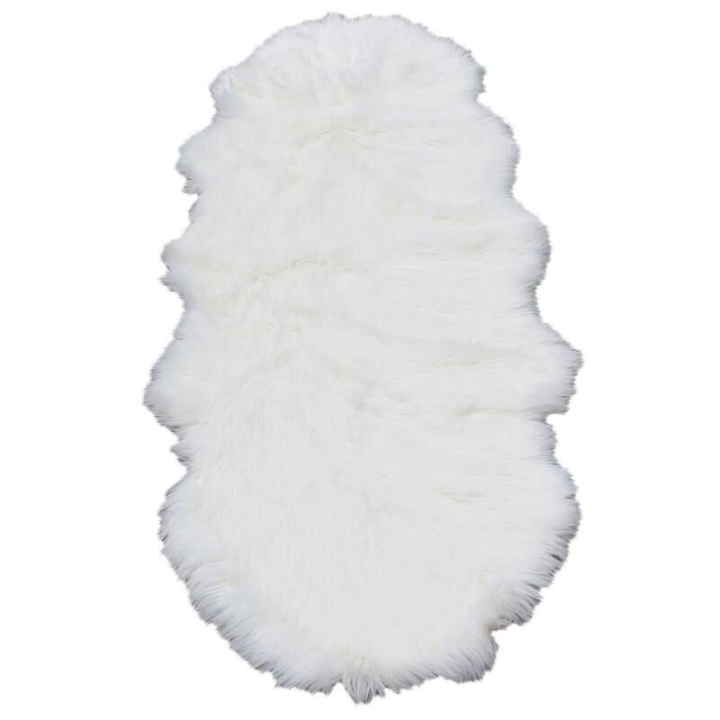 Walk on Me Faux Sheepskin Double Pelt Faux Fur Area Rug