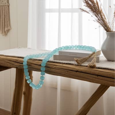 Resin Jute Decorative Beads Tassel Accents Featuring Woven Detailing