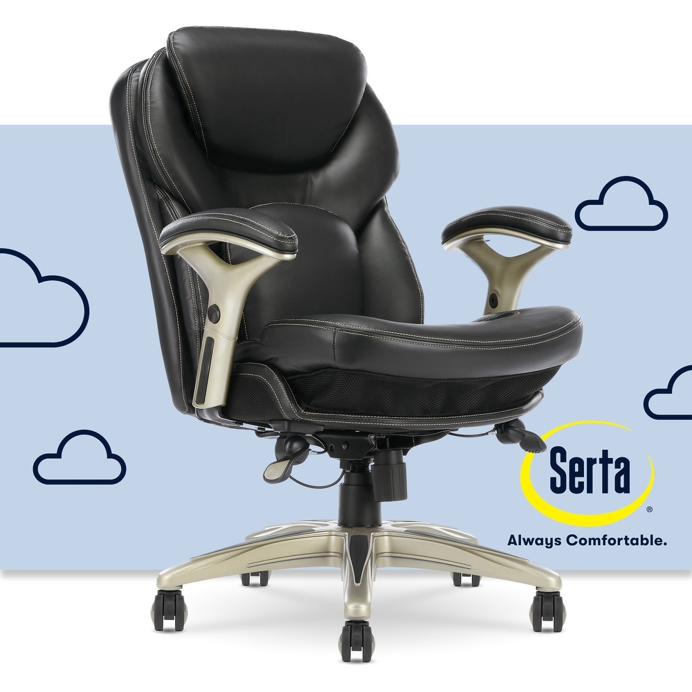 Serta Hannah Upholstered Executive Office Chair with Headrest Pillow Soft  Plush Beige 43670 - Best Buy