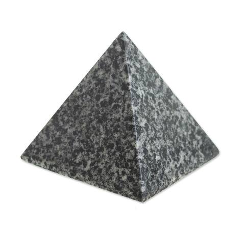 Novica Handmade Speckled Pyramid Tourmaline And Quartz Gemstone Figurine (2.5 Inch)