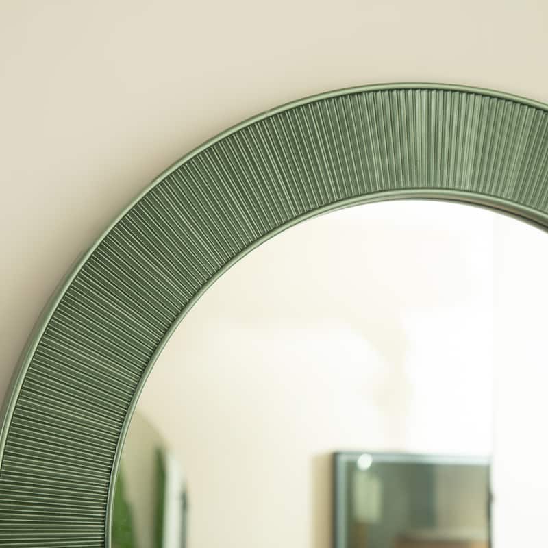 Cyclis Thick Green Frame PU Art Decorative Mirror - Bathroom, Bedroom, Living Room - Green,Silver