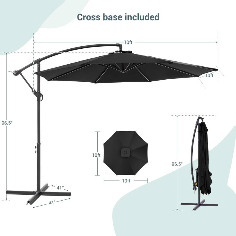 BONOSUKI 10ft Patio Umbrella,Hanging Market Umbrellas w/Tilt Adjustment