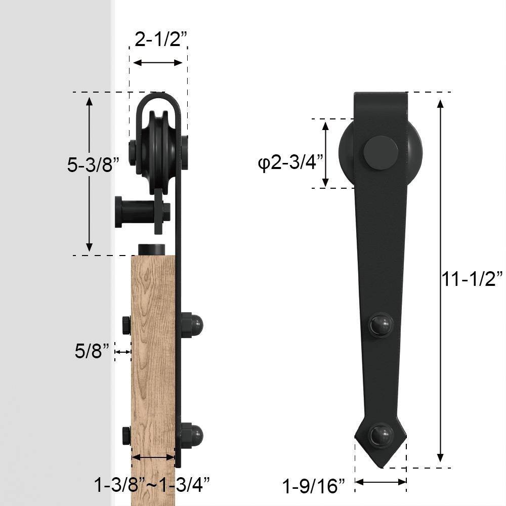 WINSOON 414 FT Sliding Barn Door Hardware Track Kit for Double Doors Arrow Rollers Bed Bath