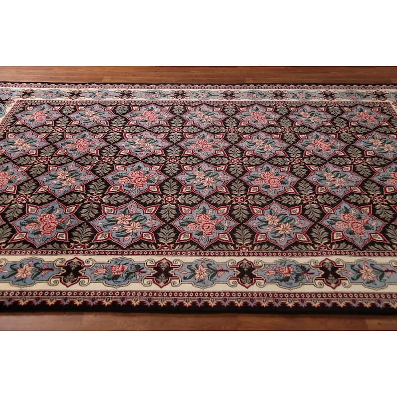 All-Over Floral Art & Craft Chinese Area Rug Handmade Wool Carpet - 6'0"x 9'7"
