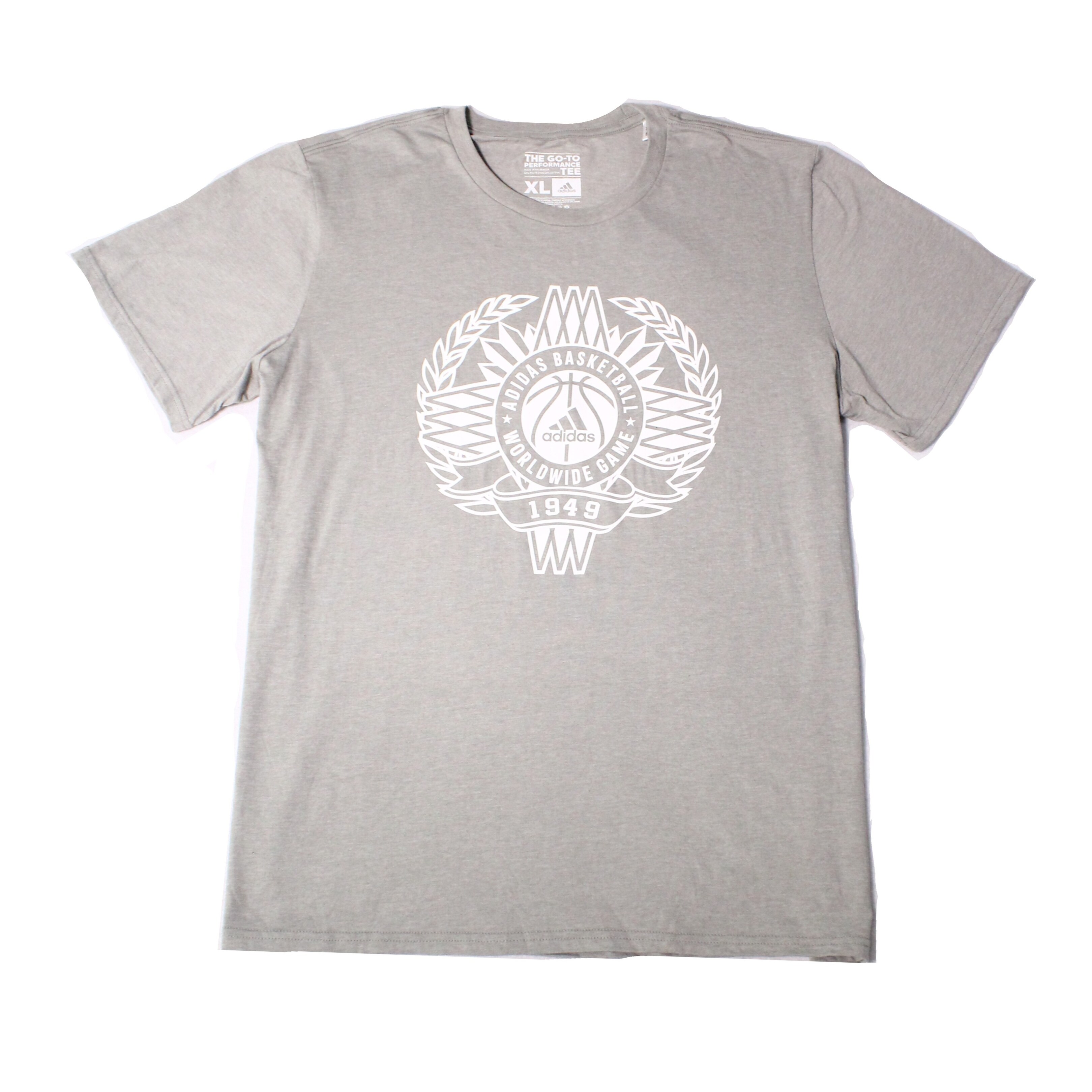 Shop Adidas Gray Mens Size Xl Basketball Worldwide Game Tee T