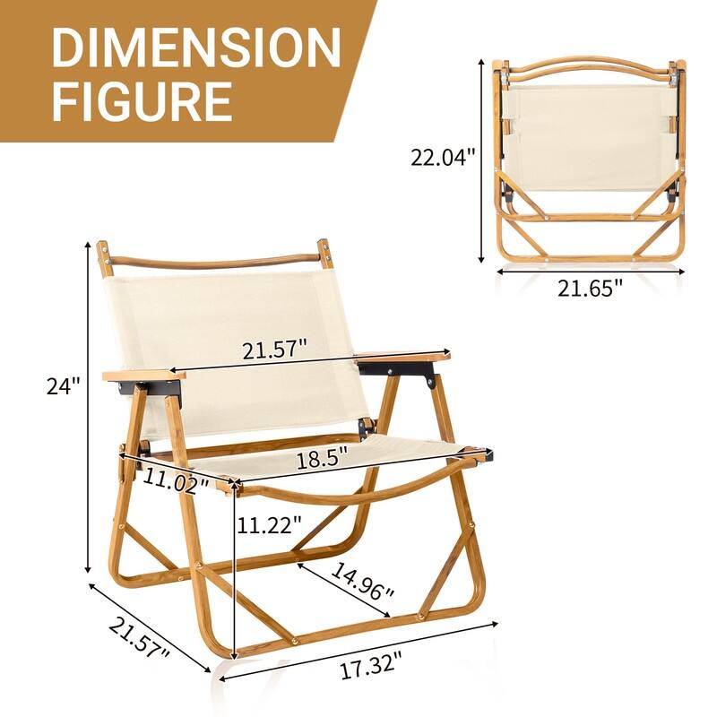 Single Aluminum Frame Wood Grain Spray Paint Camping Chair