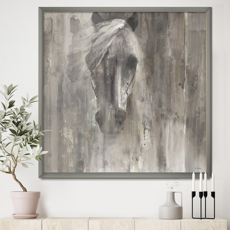 Designart "Farmhouse Horse" Modern Farmhouse Framed Art Print