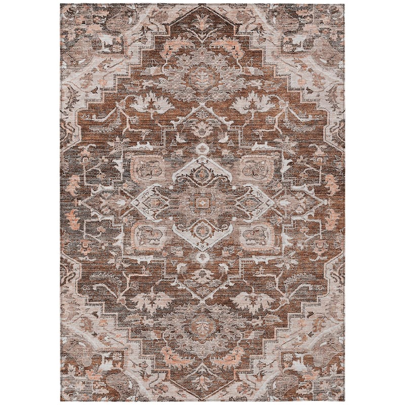 HomeRoots Oriental Traditional Rectangle Outdoor Rug