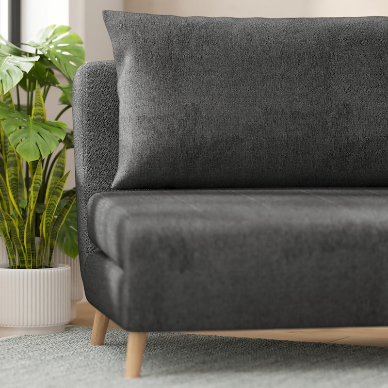 Foldable Sleep Chair with Hideaway Legs and Backrest Pillow - 75.5"D x 41"W x 30"H