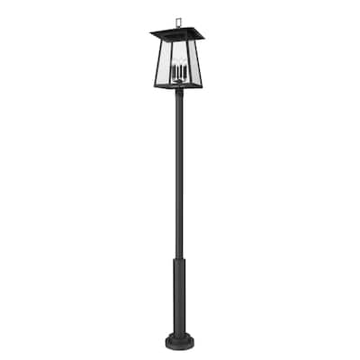 Rainer 6 Light Outdoor Post Mounted Fixture in Black