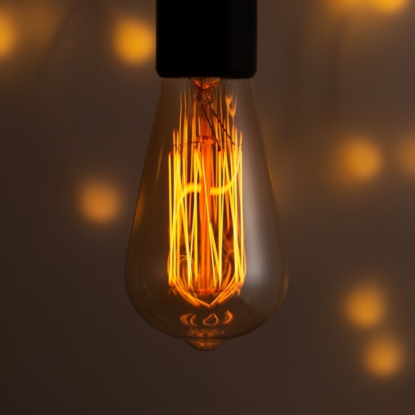 6 Pack Vintage Edison Light Bulbs 2700K E26 Base 60W Amber Glass Filament ST64 Bulb Antique Style Warm White 4.45 in. Bed Bath Beyond 37904343