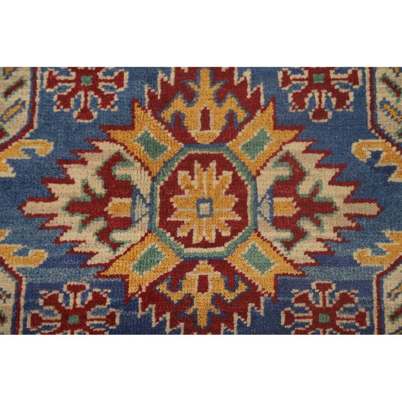 Light Blue Kazak Oriental Rug Hand-Knotted Living Room Wool Carpet - 9'9"x 12'8"