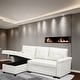preview thumbnail 1 of 3, Modern Reversible Convertible Sleeper Sectional Sofa Bed - L-Shape with Storage Chaise, Wide Armrest and Durable Legs White, Air Leather