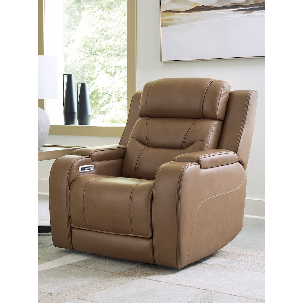 Signature Design by Ashley Guru Brown Power Recliner with Audio Seating