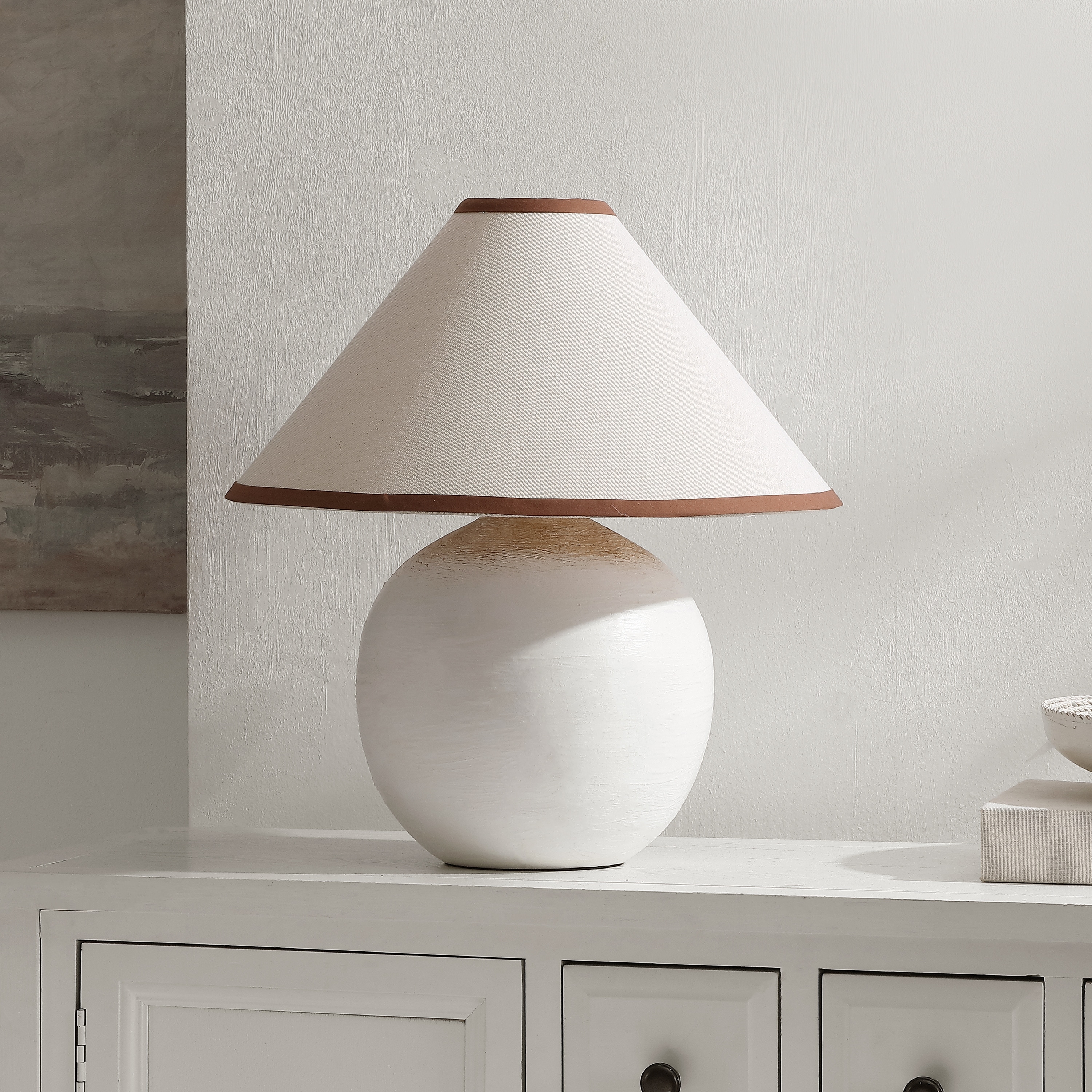 SAFAVIEH Lighting Daneela Scandinavian Ceramic Table Lamp, 18-Inch - 17"W x 17"D x 18"H