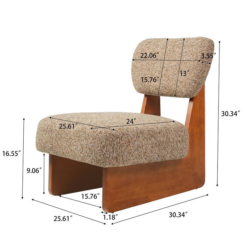 Christopher Knight Home - Vincent Polyester Upholstered Lounge Chair with Solid Wood Base (Set of 2)