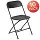 preview thumbnail 50 of 104, 10 Pack 650 lb. Capacity Premium Plastic Folding Chair Black