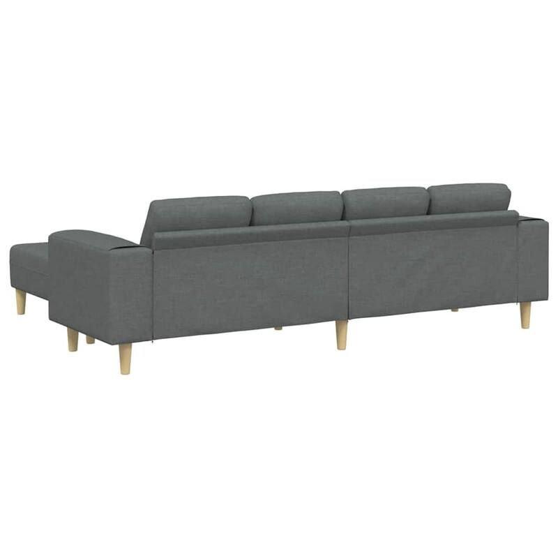 vidaXL Sofa Set Dark gray fabric - 98.4 x 30.3 x 29.9 inch