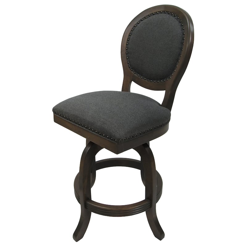 Swivel Wood Counter 26" 30" Bar Stool - 500 without Atms Melina Base - Bar Height/Counter height/Counter Height - Charcoal Twill - Rustic Pewter