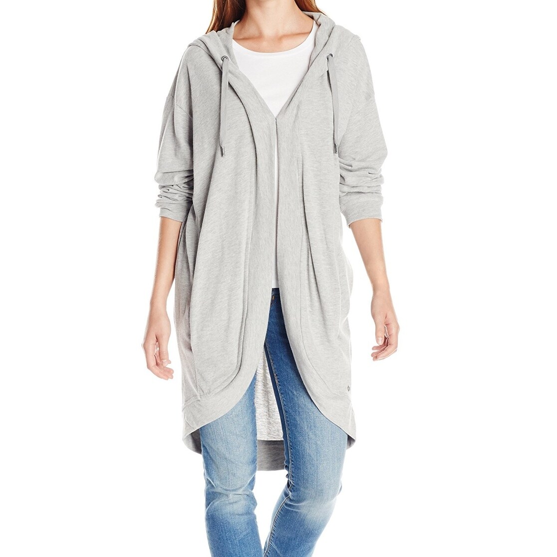Shop Bench New Gray Women S Size Medium M Long Cardigan Hooded