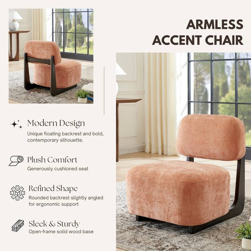 Roundhill Furniture Solara Modern Accent Chair with Solid Wood Frame