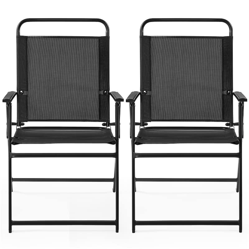 Yaheetech 2pcs Folding Dining Chairs All-weather Folding Lawn Chairs