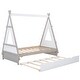 preview thumbnail 6 of 6, Twin Tent Floor Bed with Trundle, Pine Wood, Sturdy Kids' Bed