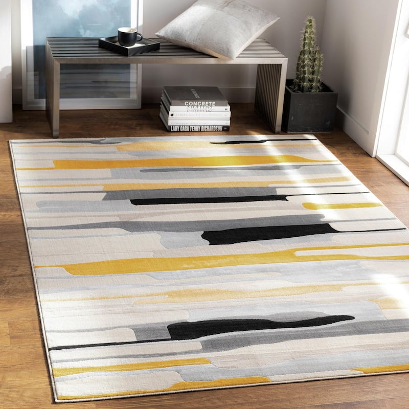 Livabliss City Mid-Century Abstract Area Rug - 7'9" x 10'2" - Yellow