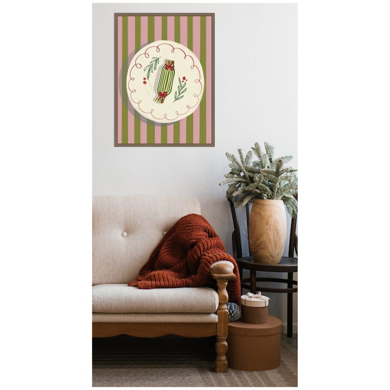 Kate and Laurel Framed Canvas Christmas Toffee Gift by Nikita Jariwala