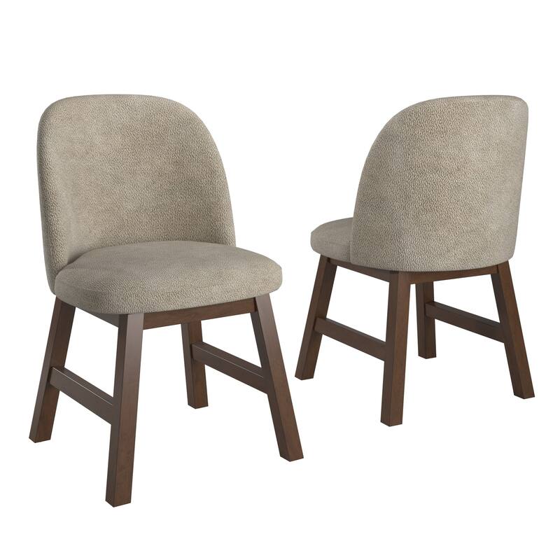 Harstad 42"-60" Wood Finish Extendable Round Dining Set with Curved Back Chairs by iNSPIRE Q Modern