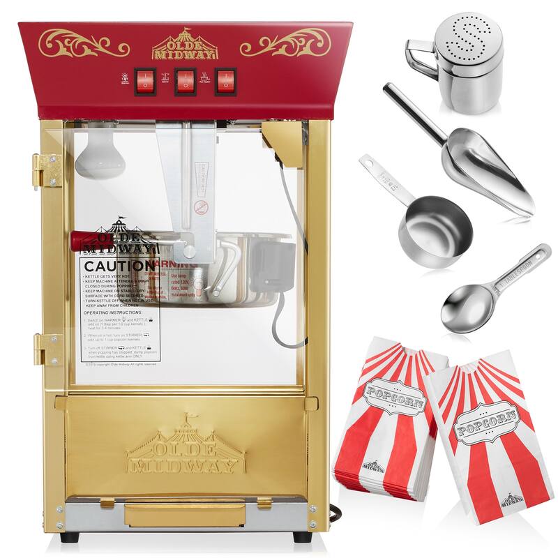 Movie TheaterStyle Countertop Popcorn Machine with 10oz Kettle