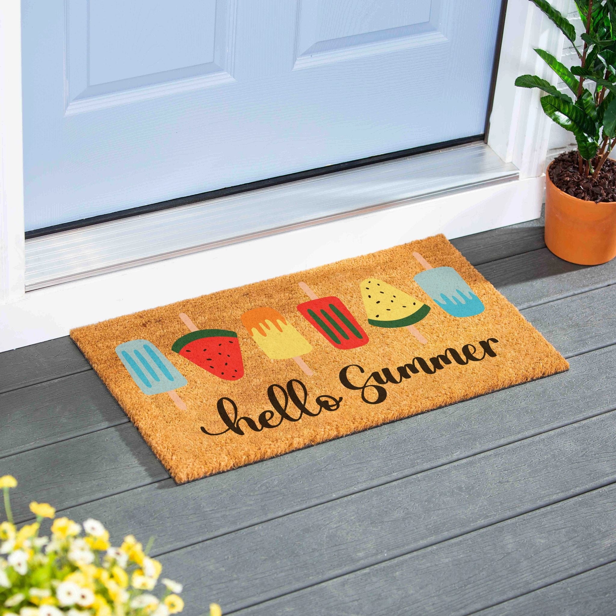 Summer Treats Coir Door Mat, 30" x 18" - 30" x 18"