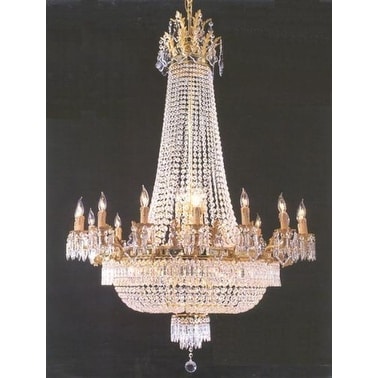 Swarovski Crystal Trimmed French Empire Crystal Chandelier Lighting Gold - Chandeliers For Bedrooms by Overstock.com