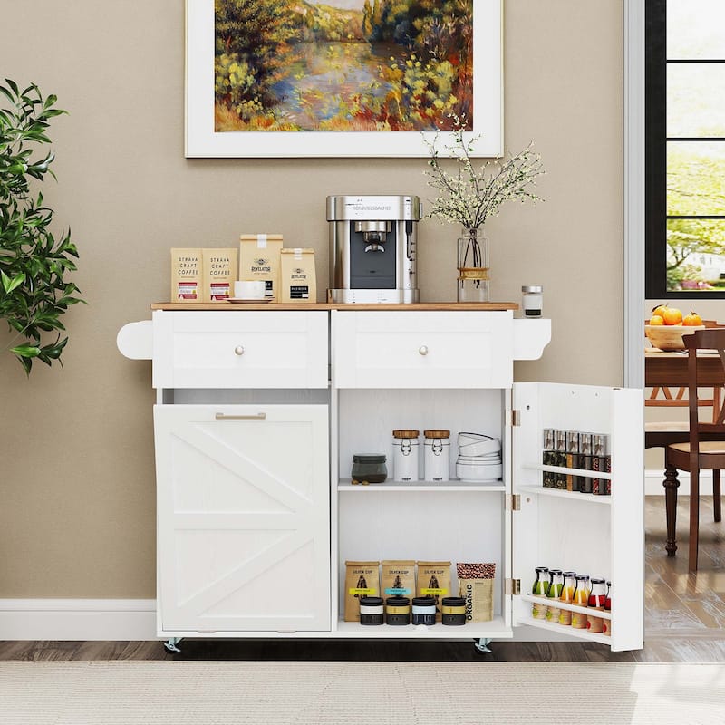 Costway Rolling Kitchen Island Kitchen Island Cart with Drop Leaf - See Details