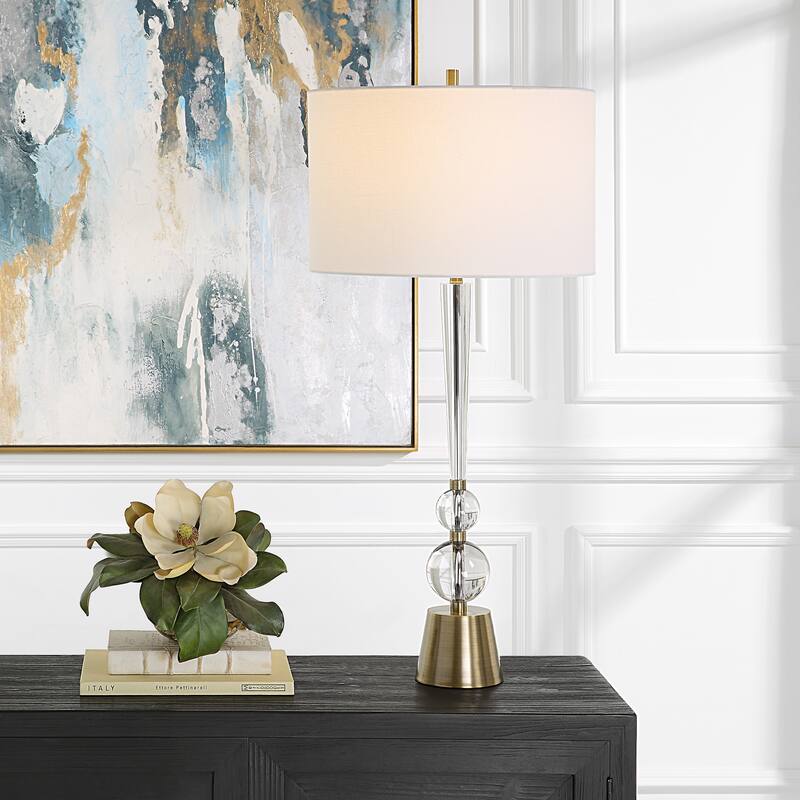 Uttermost Annily Crystal Table Lamp - 37"H,   Shade 11"H x 17"Dia