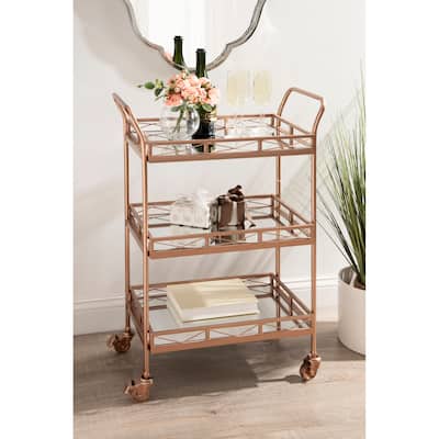 Kate and Laurel Ketia Metal and Glass 3-tiered Tray Bar Cart