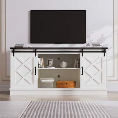 58inch Entertainment Center with Sliding Barn Door